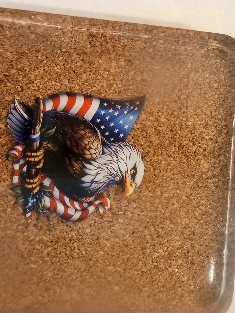 Patriotic Eagle Cork Coasters Set of 3